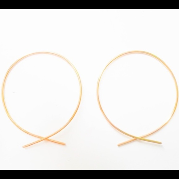 upside down inverted fish shaped threader earrings in gold, silver, or rose gold - Picture 2 of 6